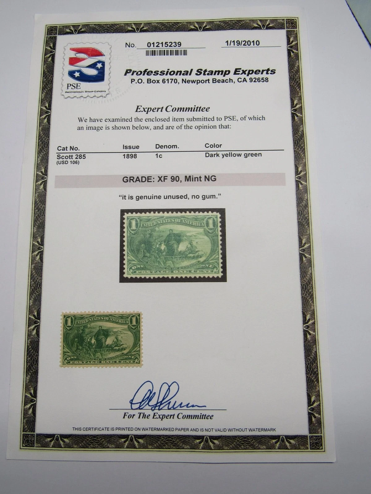 AI stamp grading analysis showing perforation and watermark