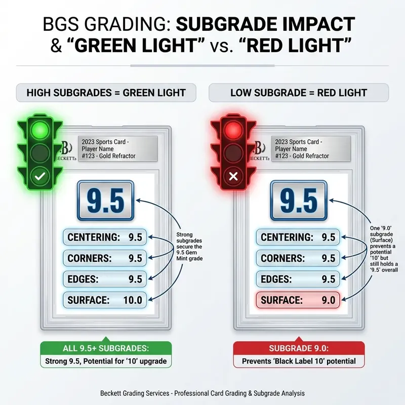 Infographic showing valid vs invalid BGS subgrade combinations