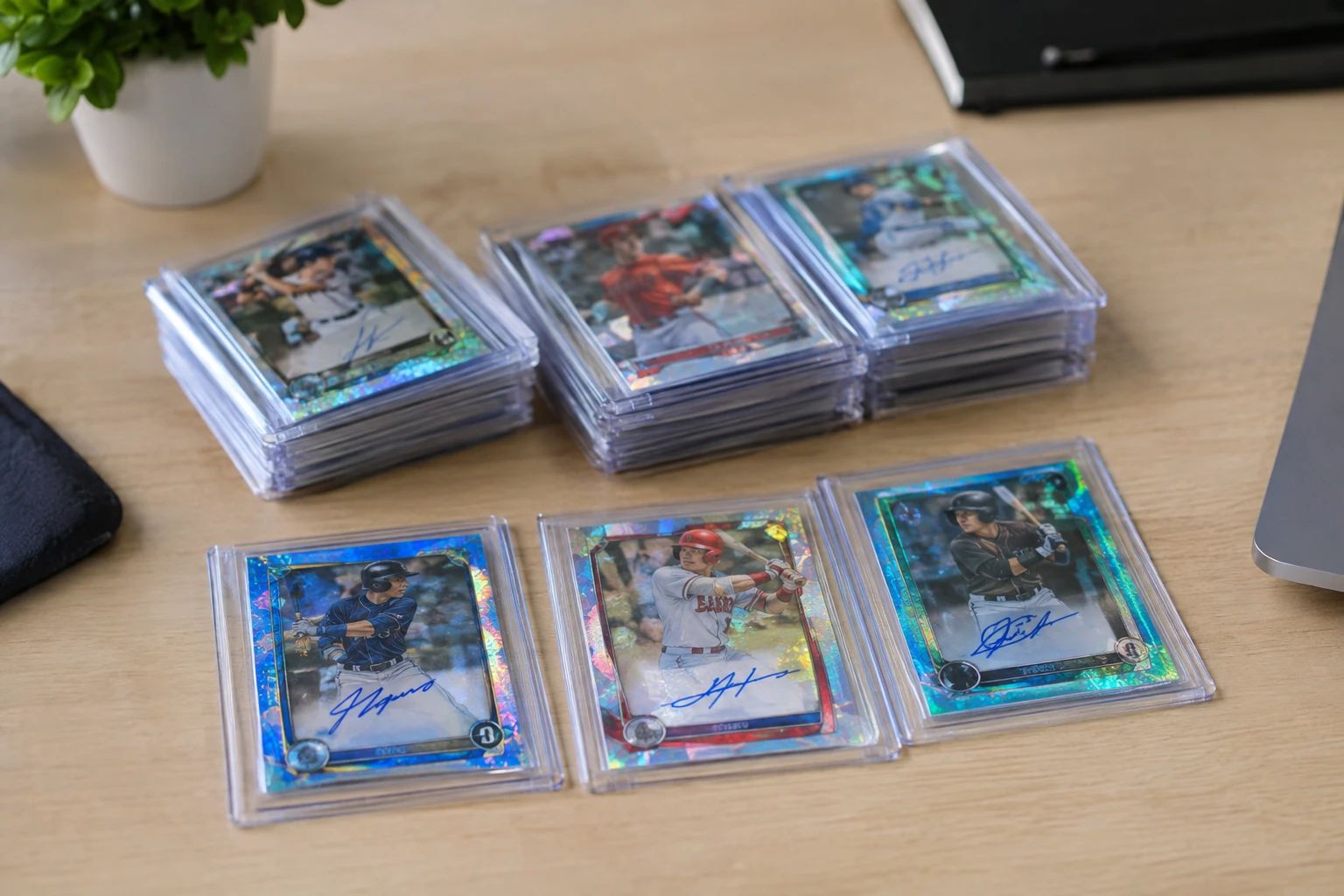 2026 Bowman Chrome baseball rookie autograph refractor cards ready for AI pre-grading