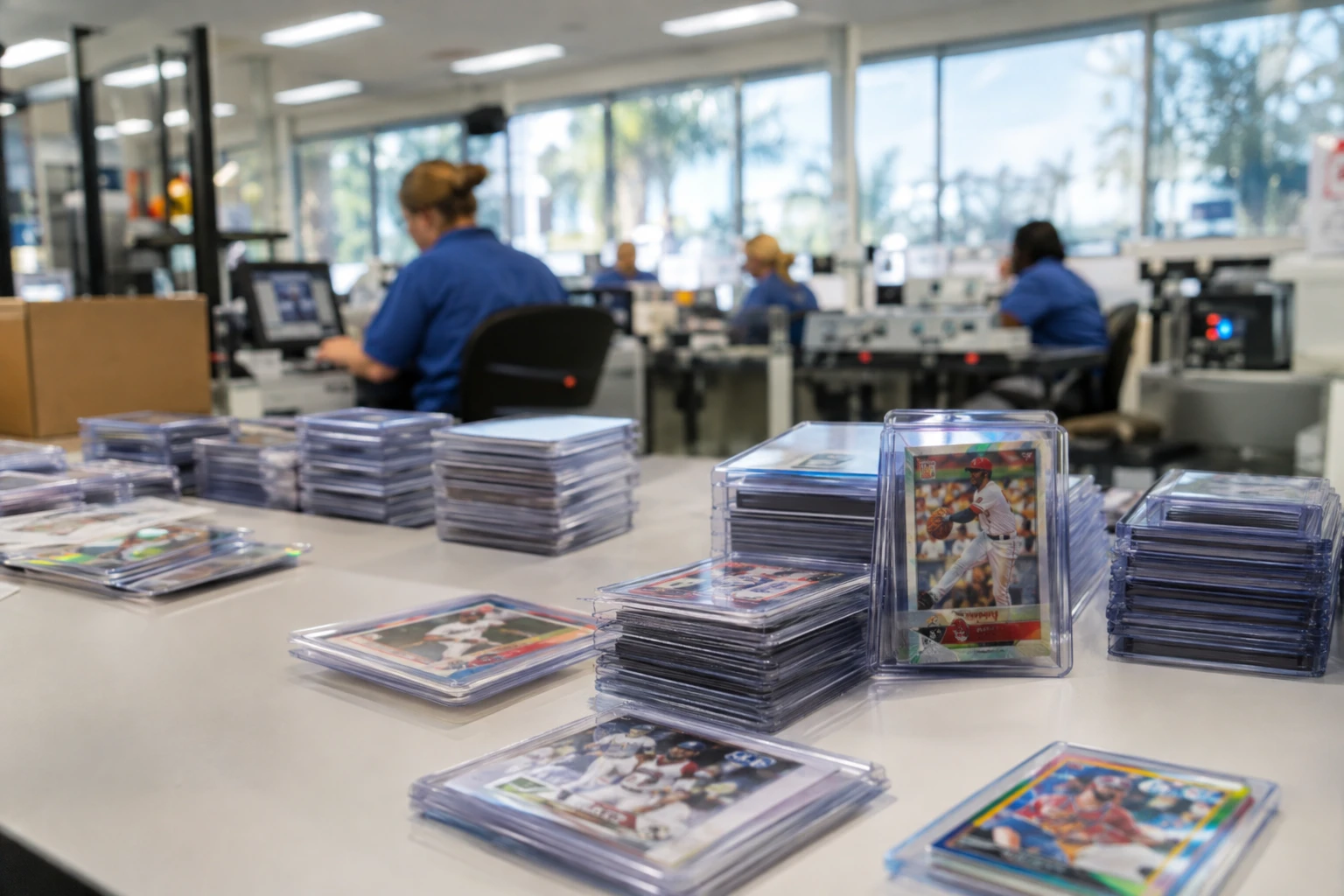 CGC grading facility in Sarasota Florida operating at full capacity while competitor grading companies pause submissions