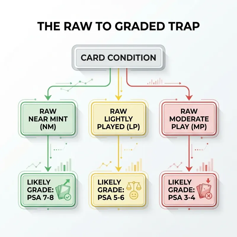 Chart mapping Raw NM to PSA 7