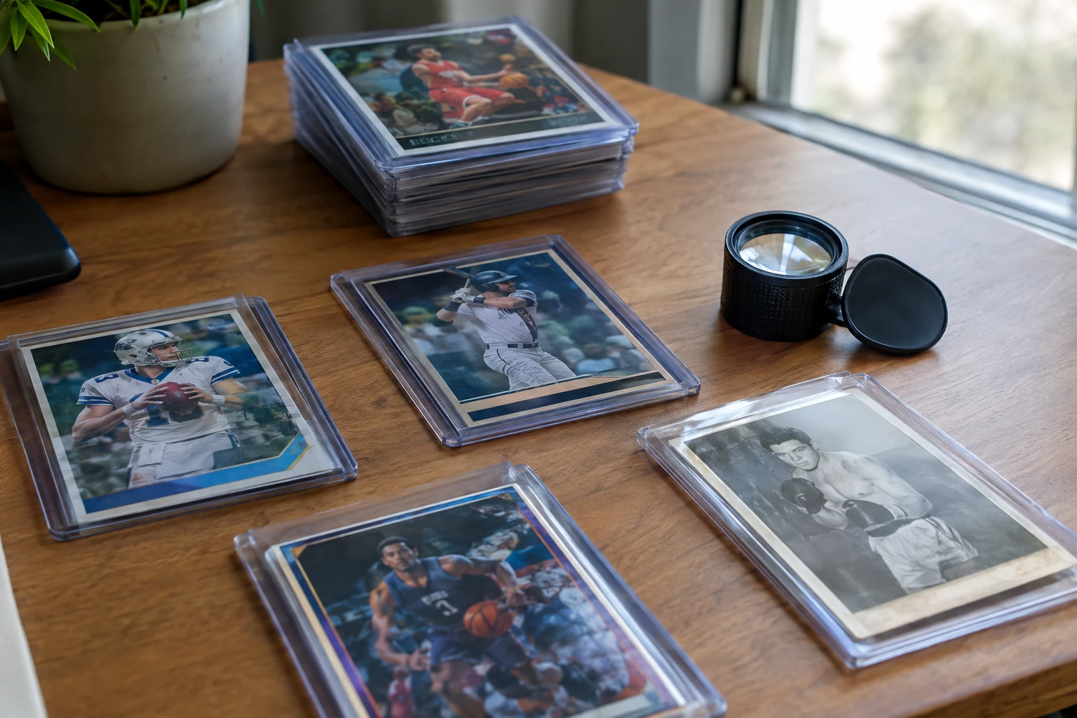 Topps Chrome Disney refractor parallel cards in various colors being sorted for PSA grading submission