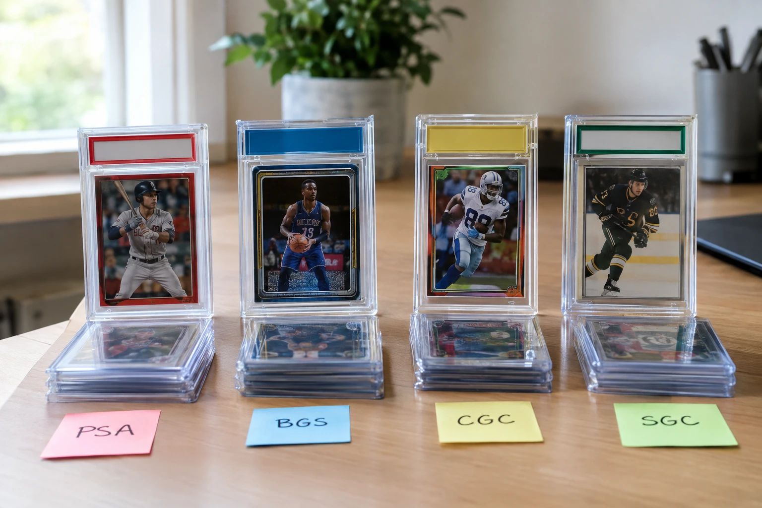 Card grading turnaround time comparison showing PSA BGS CGC SGC timelines