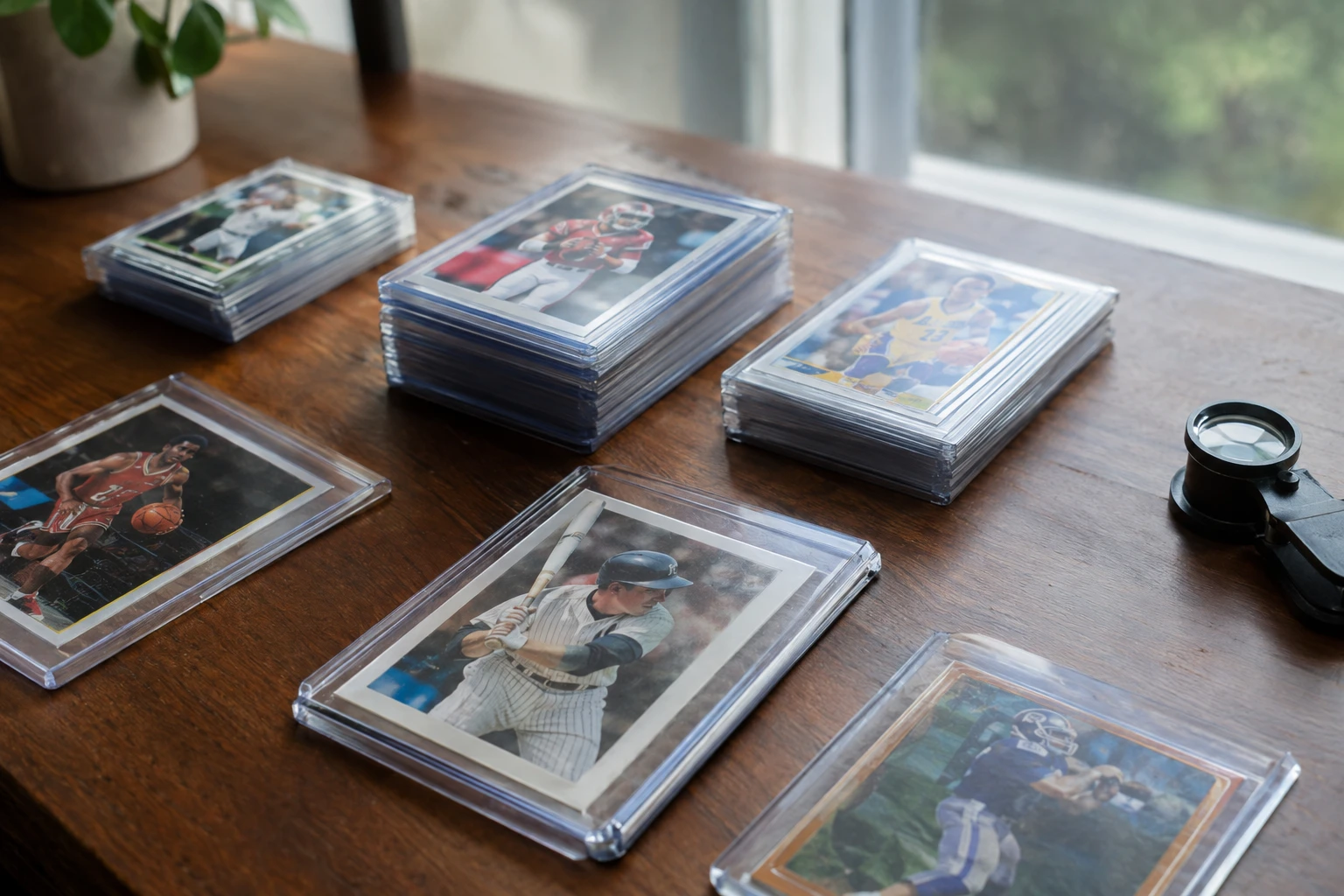 Vintage Star Wars trading cards from 1977 Topps Empire Strikes Back and Return of the Jedi being examined for PSA grading