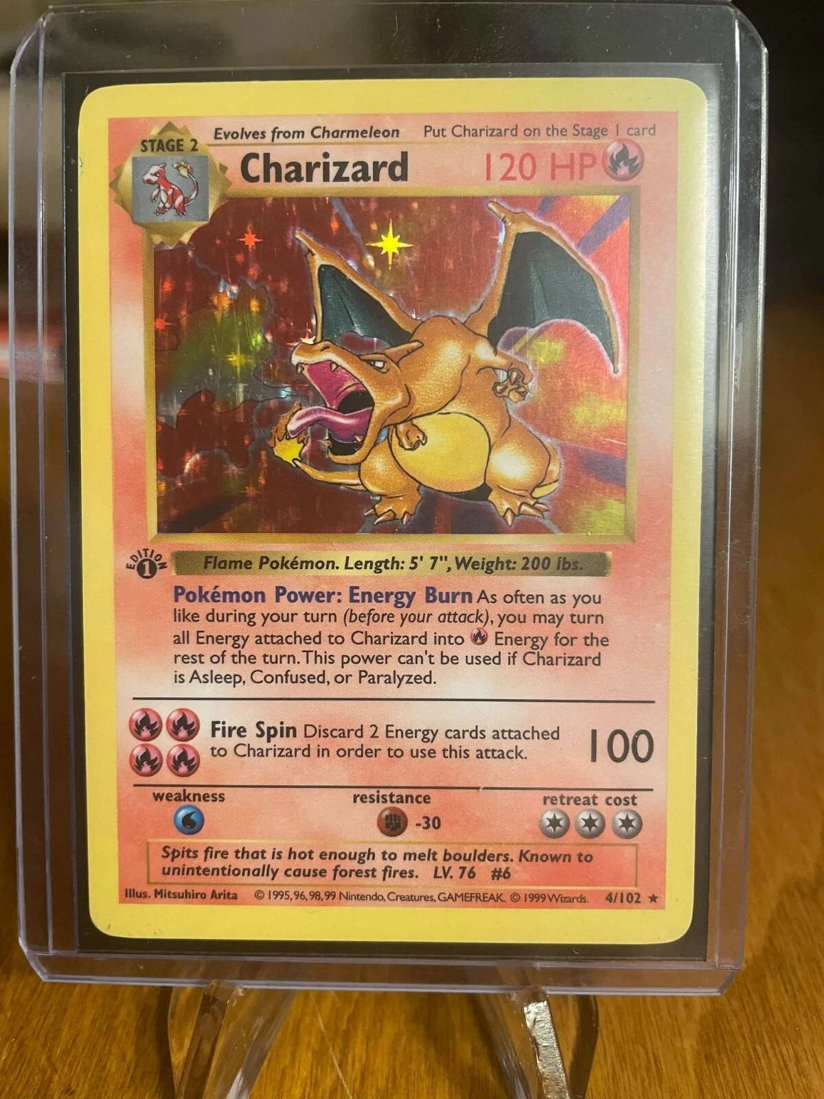 1999 Base Set 1st Edition Shadowless Charizard raw