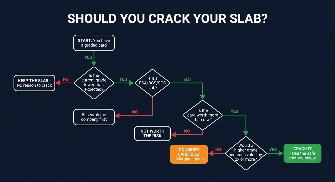 Decision flowchart: Should you crack your graded slab?
