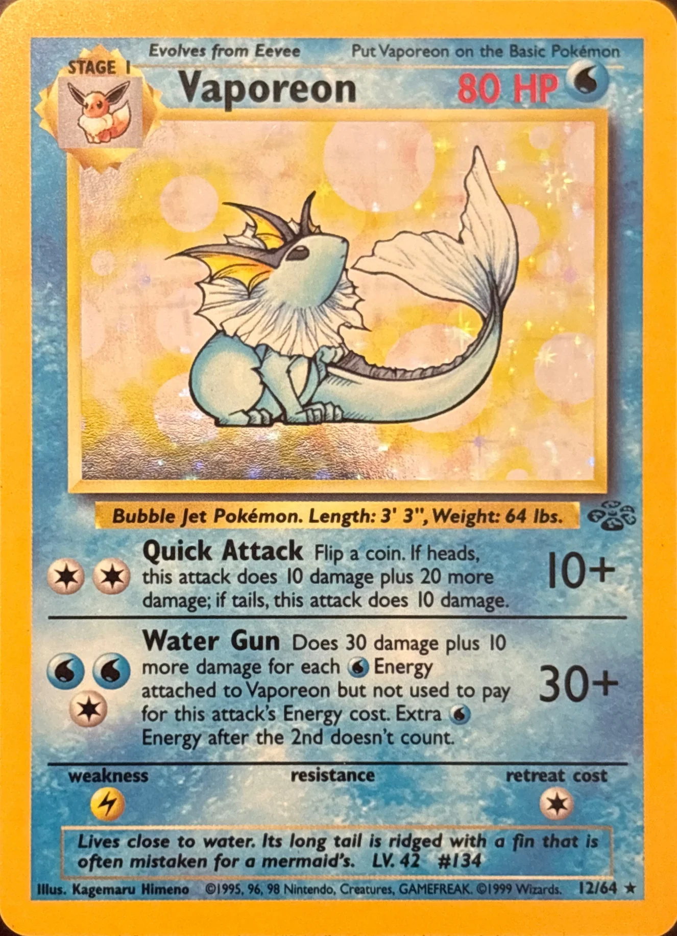 1999 Vaporeon — Jungle #28