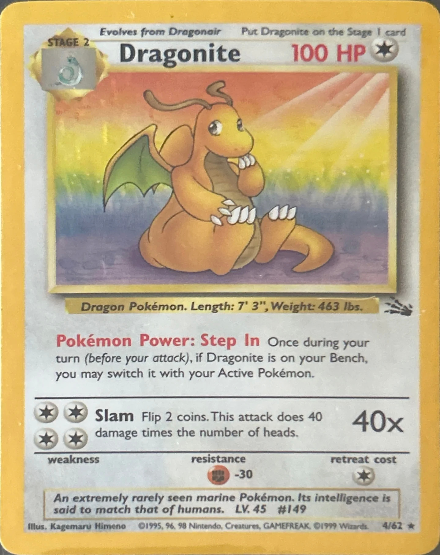 1999 Dragonite — Fossil #19
