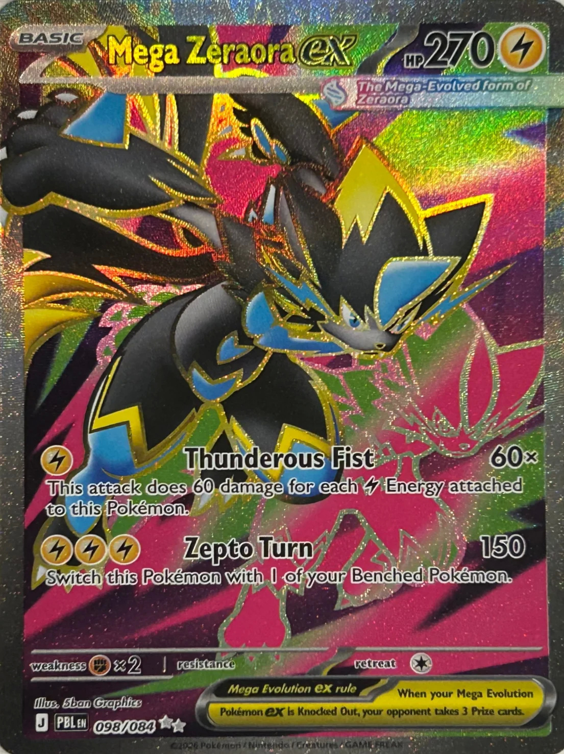 Mega Zeraora ex — Pitch Black #98