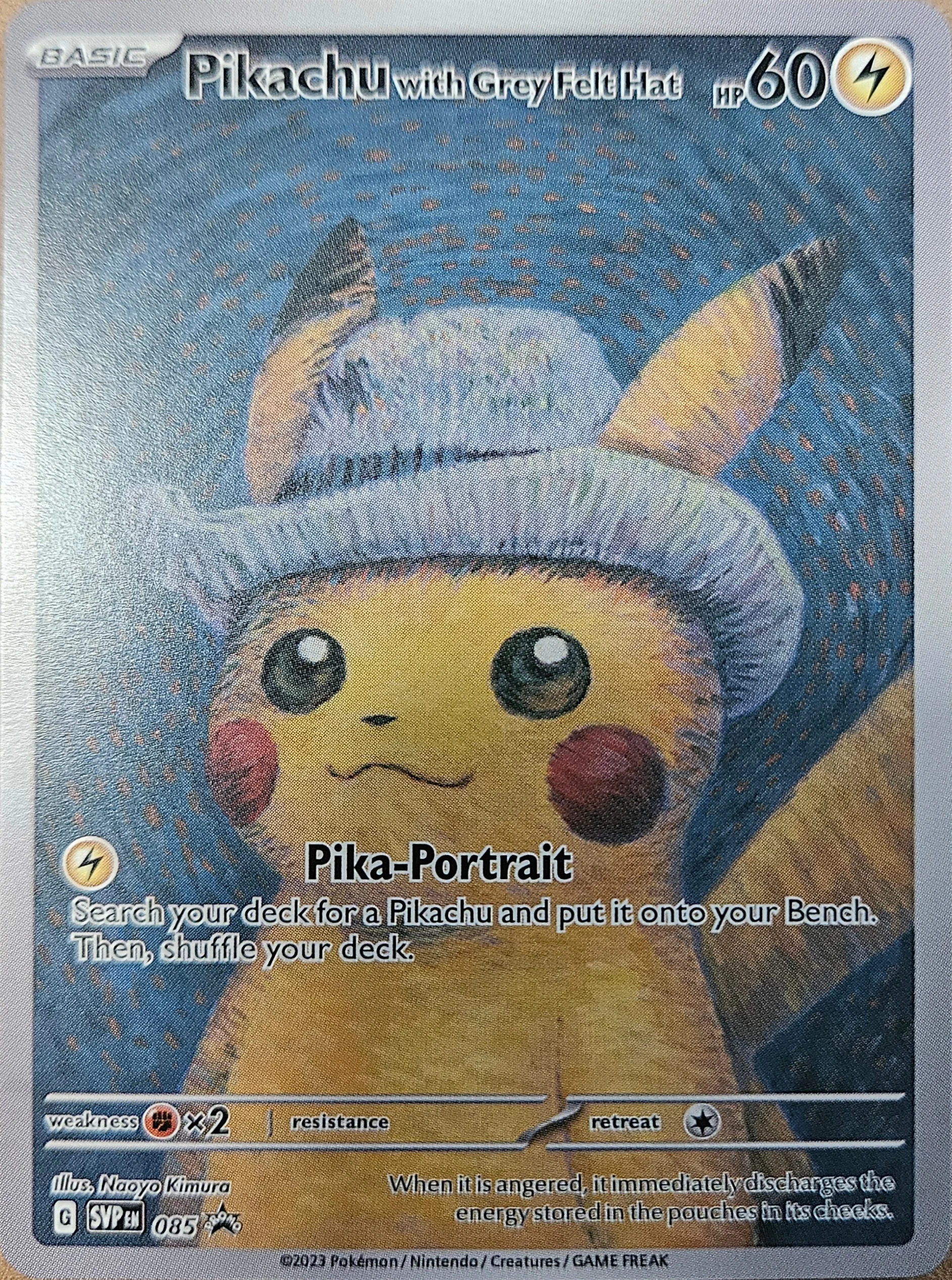 Pikachu with Grey Felt Hat — Scarlet & Violet Black Star Promos #85