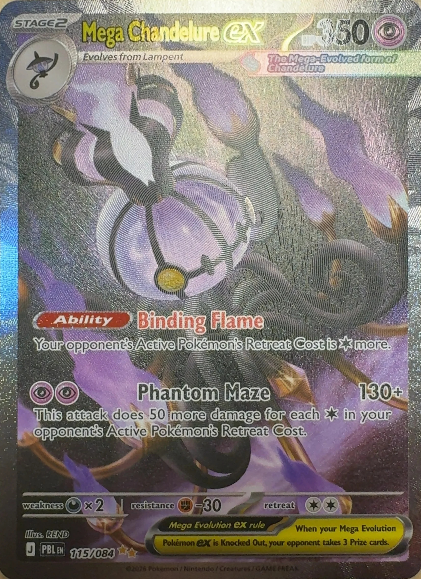 2026 Mega Chandelure ex — Mega Evolution #115